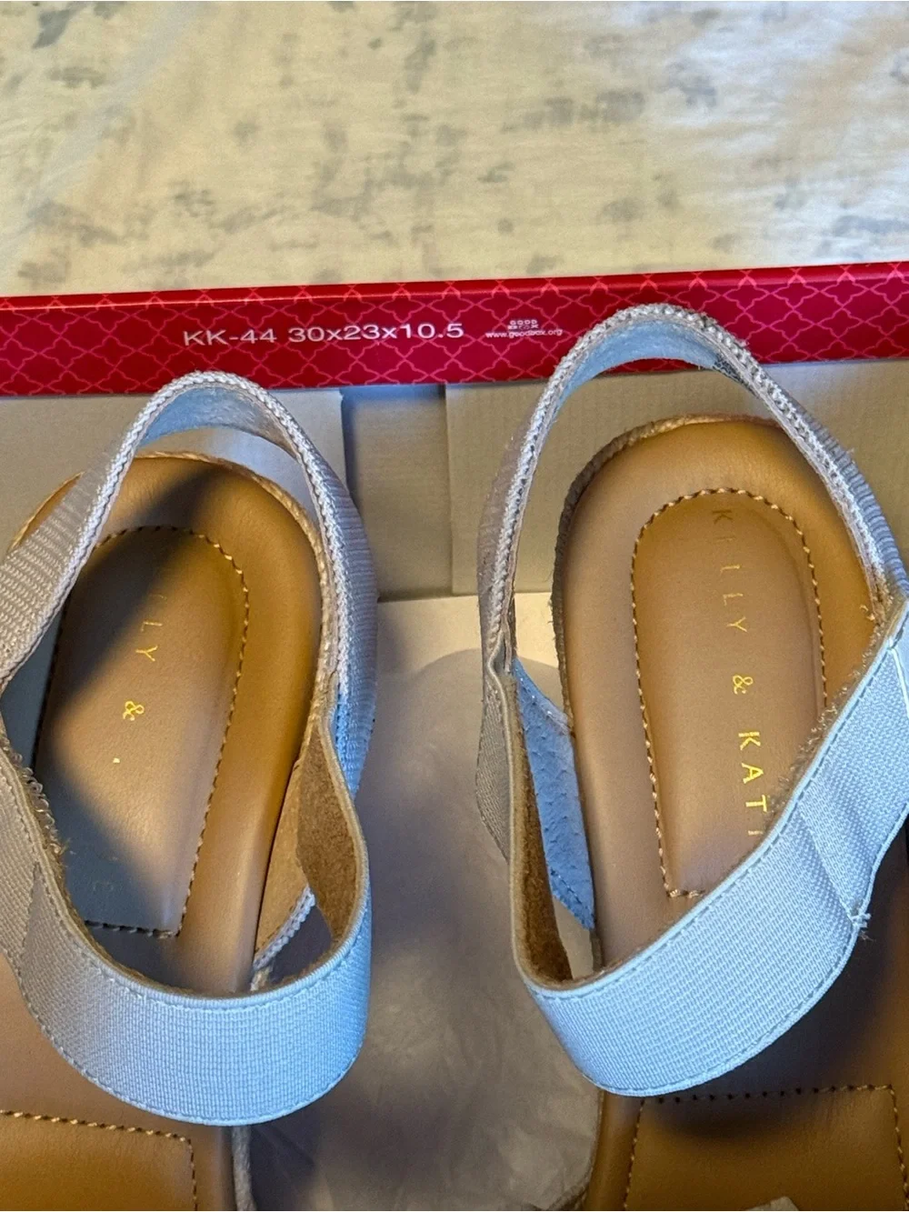 Kelly & Katie Beige/Natural Espadrille Wedge Sandals 9.5